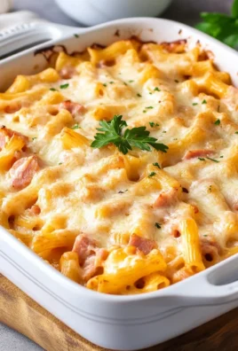 Einfacher Nudelauflauf mit HähnchenHähnchenschinken & Käse