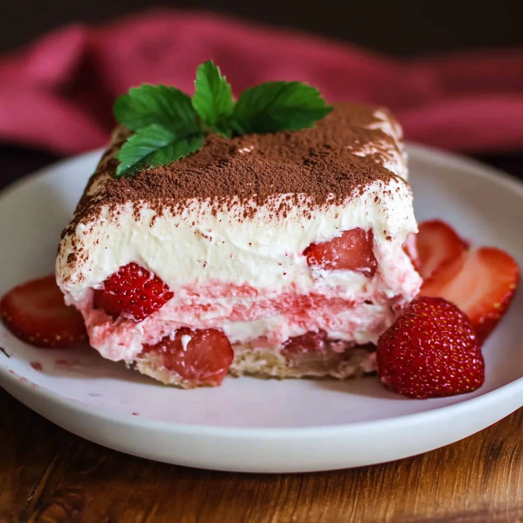 Erdbeer Tiramisu - cremig & ohne Ei