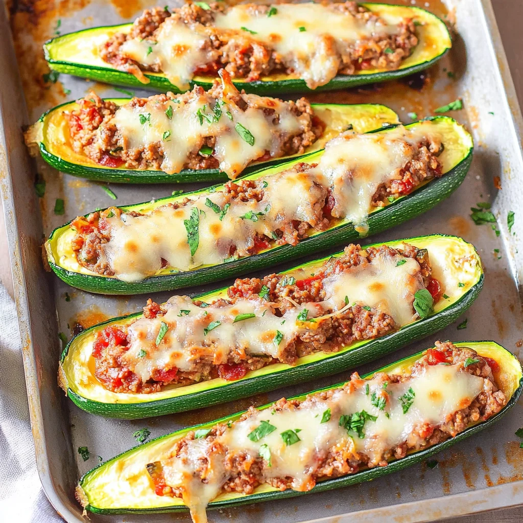 Gefüllte Zucchini mit Hack - so lecker!
