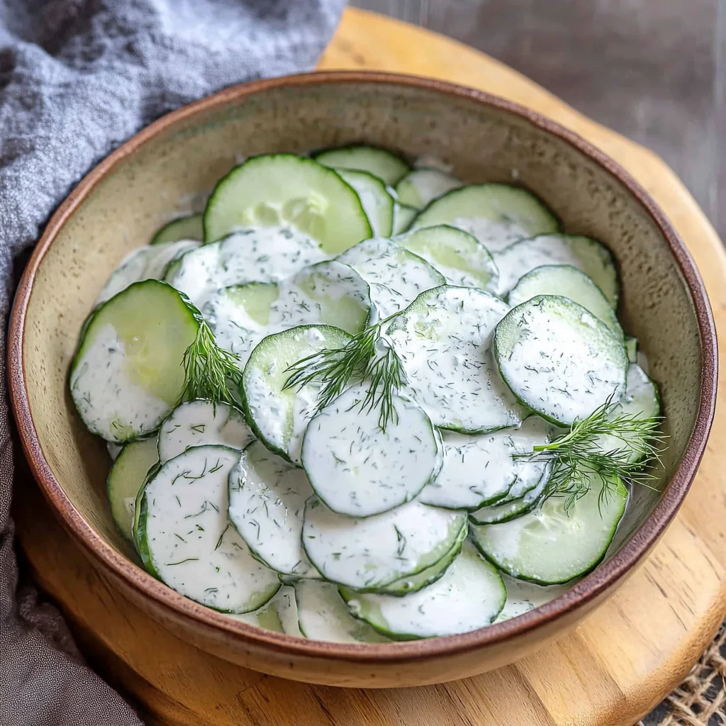Gurkensalat mit Sahne & Dill - Omas einfaches Rezept