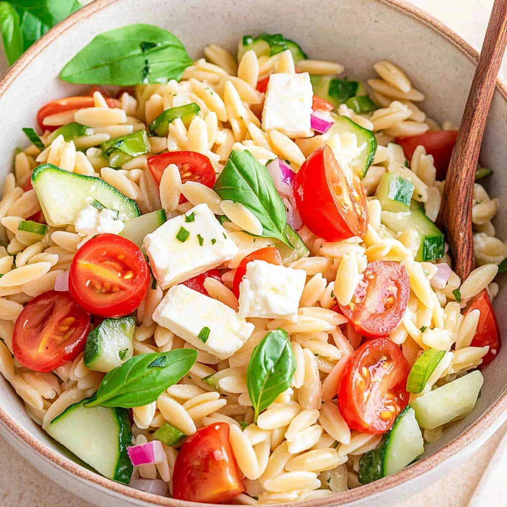 Kritharaki-Salat mit Feta - schnell & einfach