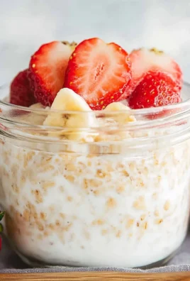 Overnight Oats - so cremig mit Joghurt, Banane & Erdbeeren