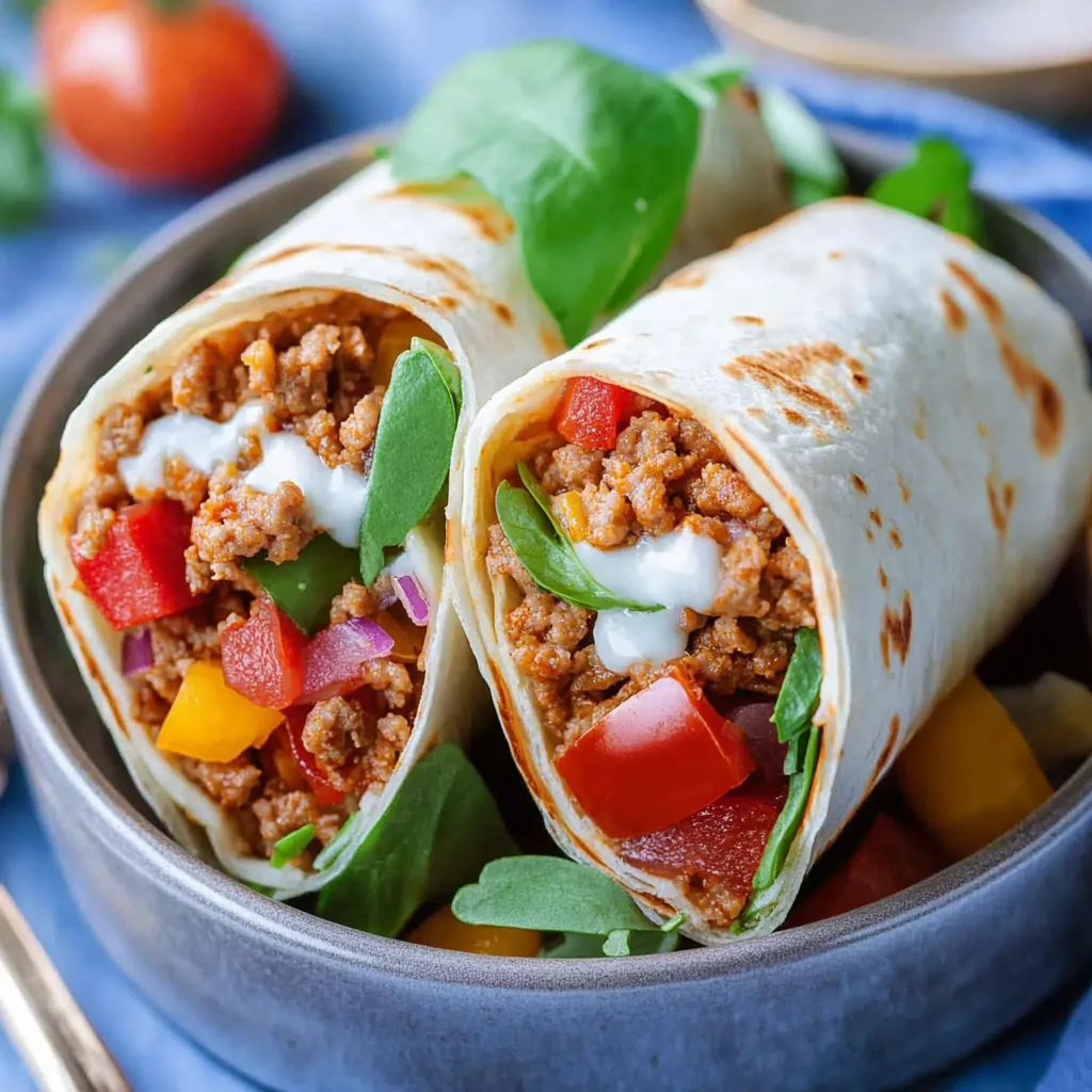 Wraps mit Hackfleisch und Käse