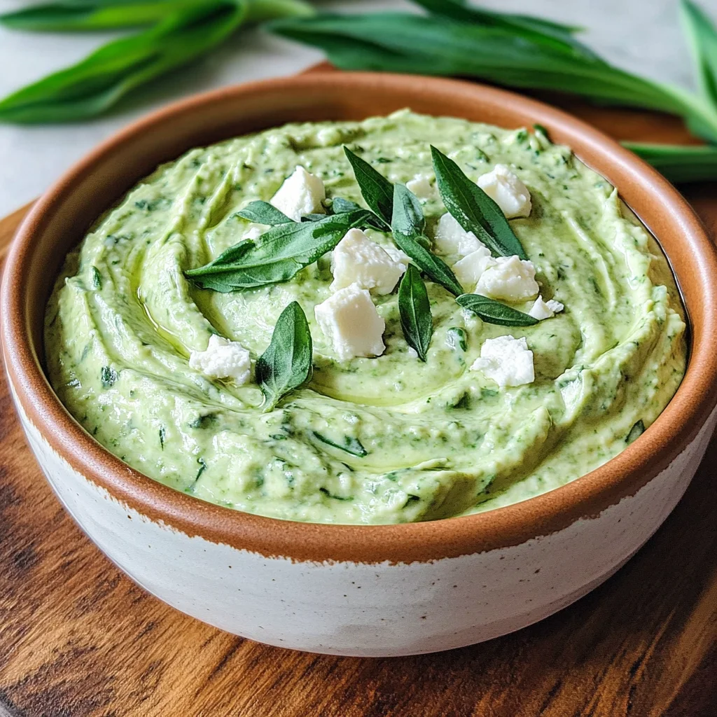 Bärlauch-Dip mit Feta & Frischkäse