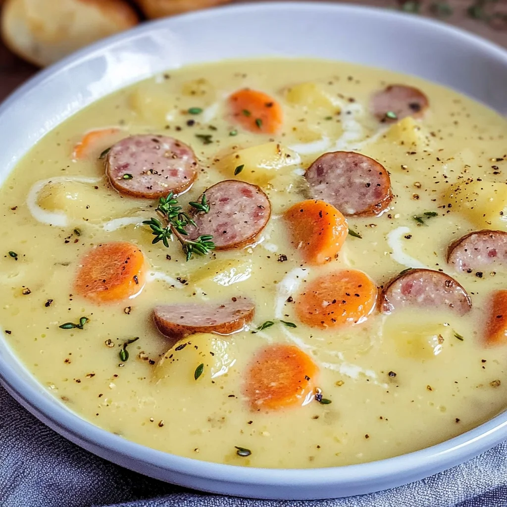 Kartoffelsuppe mit Würstchen wie von Oma