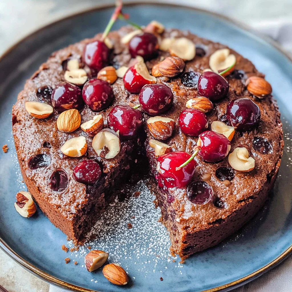 Saftiger Schoko Nuss Kirsch Kuchen