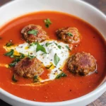 Tomatensuppe mit Hackbällchen