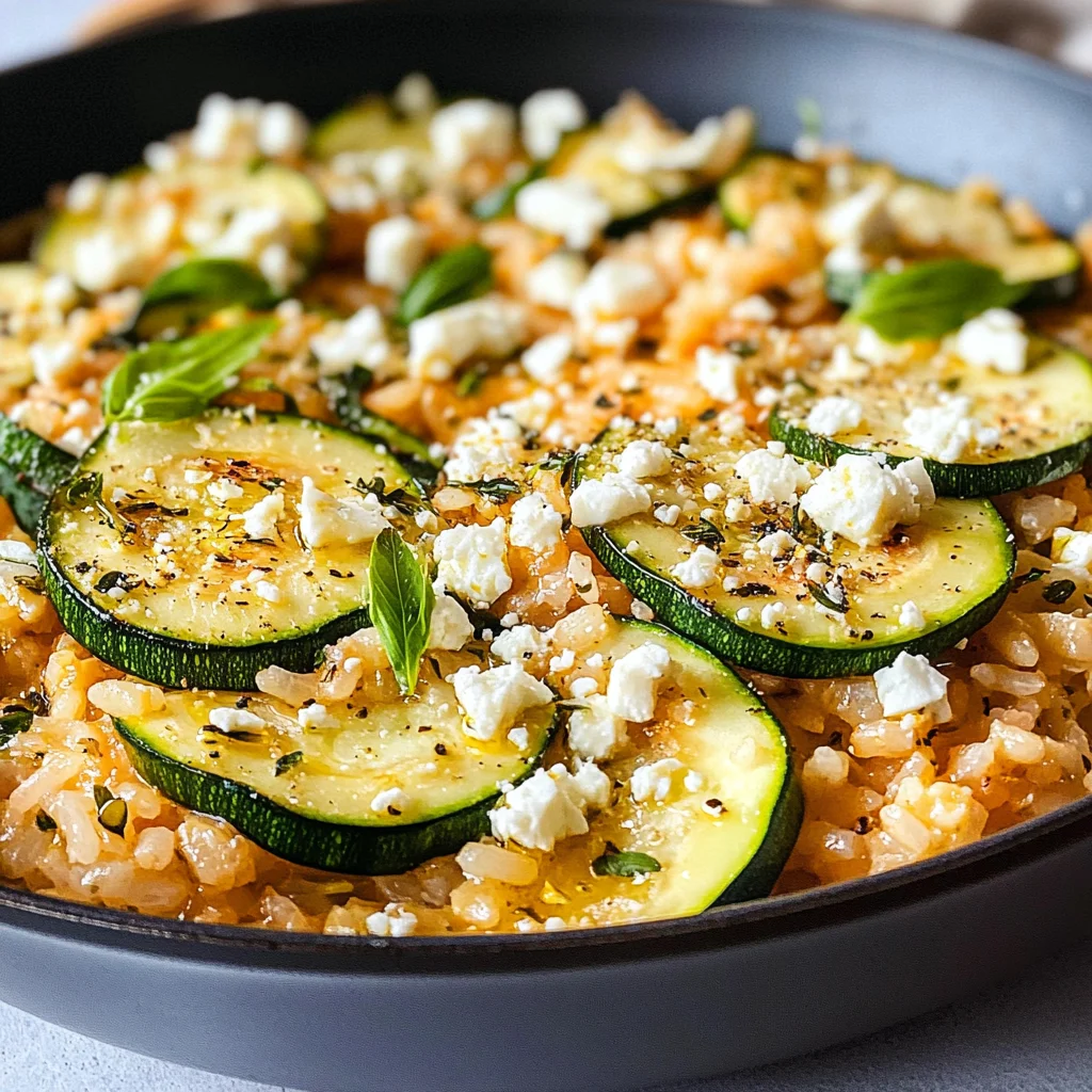 Zucchini-Reis-Pfanne mit Feta